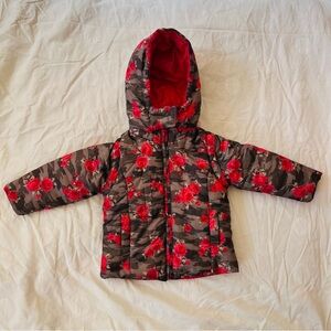 MIMO&CO Floral Camouflage Kids Reversible Puffer